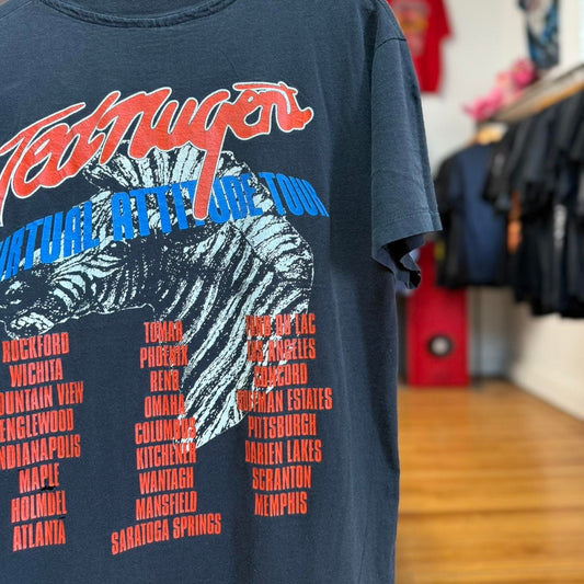 Vintage 90s Teg Nungent Spirit of the Wild Zebra Print Concert Band T-Shirt