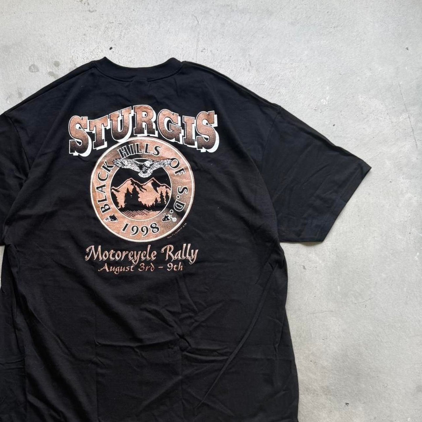 Vintage 1998 Sturgis Black Hills Rally Biker Motorcycle T-Shirt - XX-Large