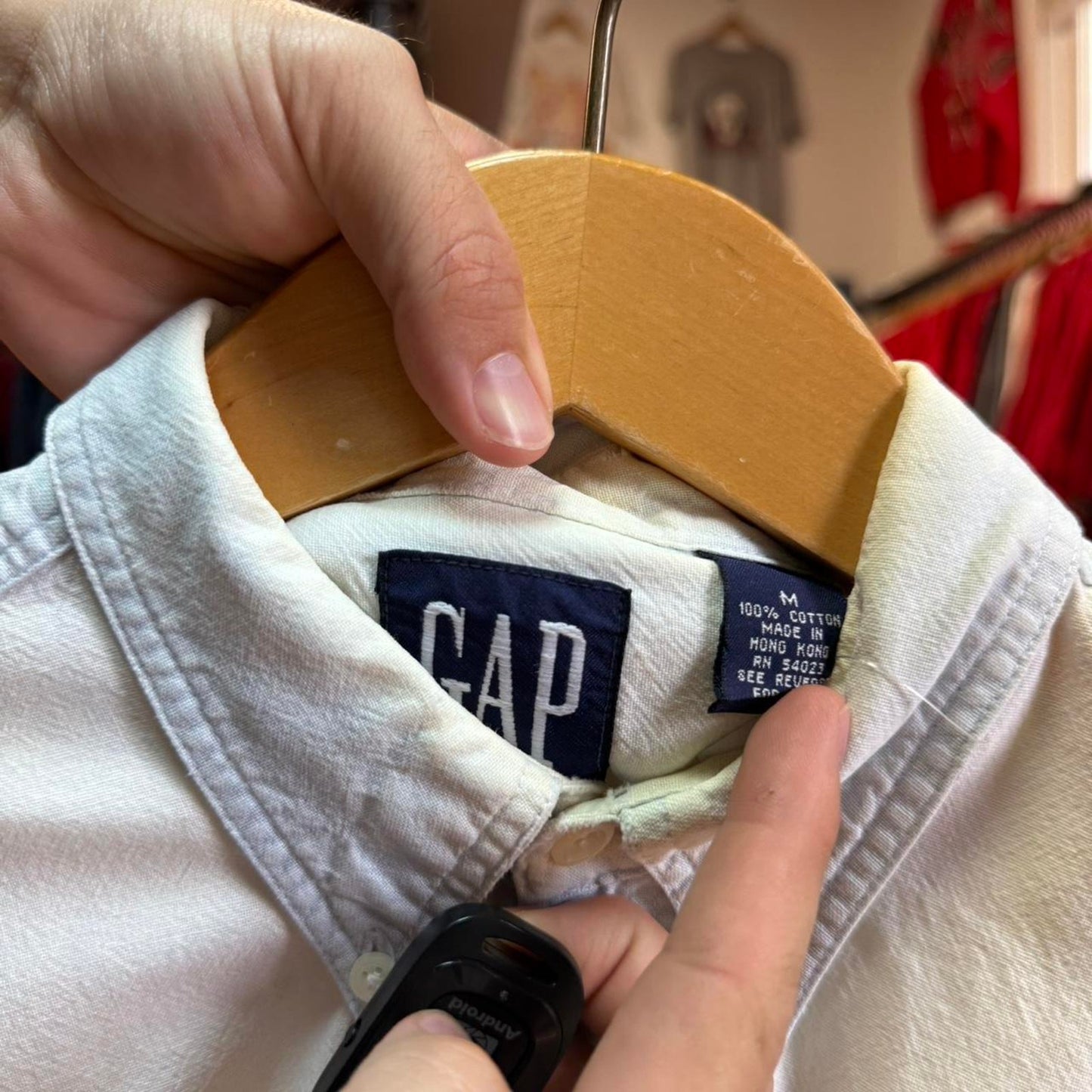 Vintage 90s Gap Faded Work Shirt - Medium