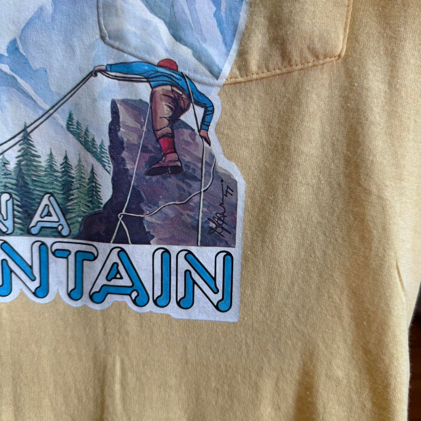 Vintage Get High on a Mountain Weed Joke T-Shirt