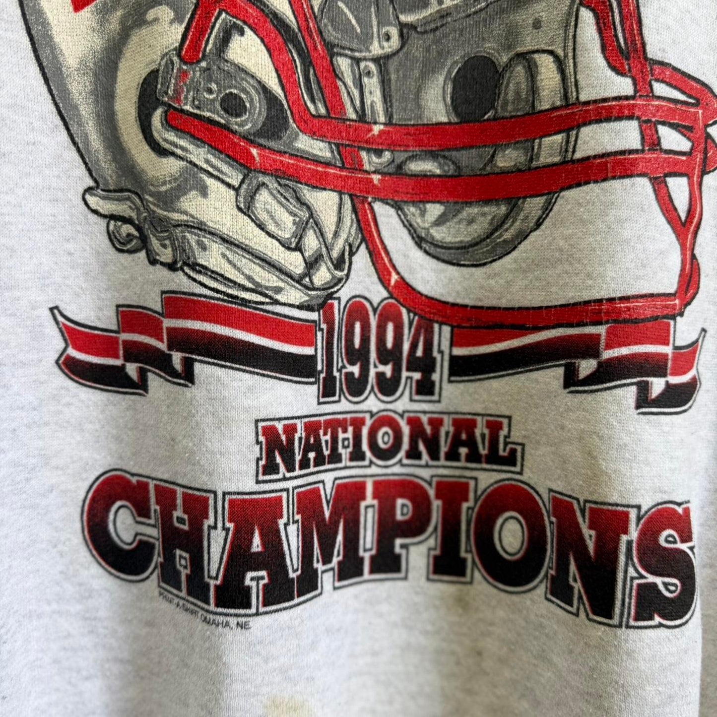 Vintage 90s Nebraska Huskers National Champions Helmet Crewneck