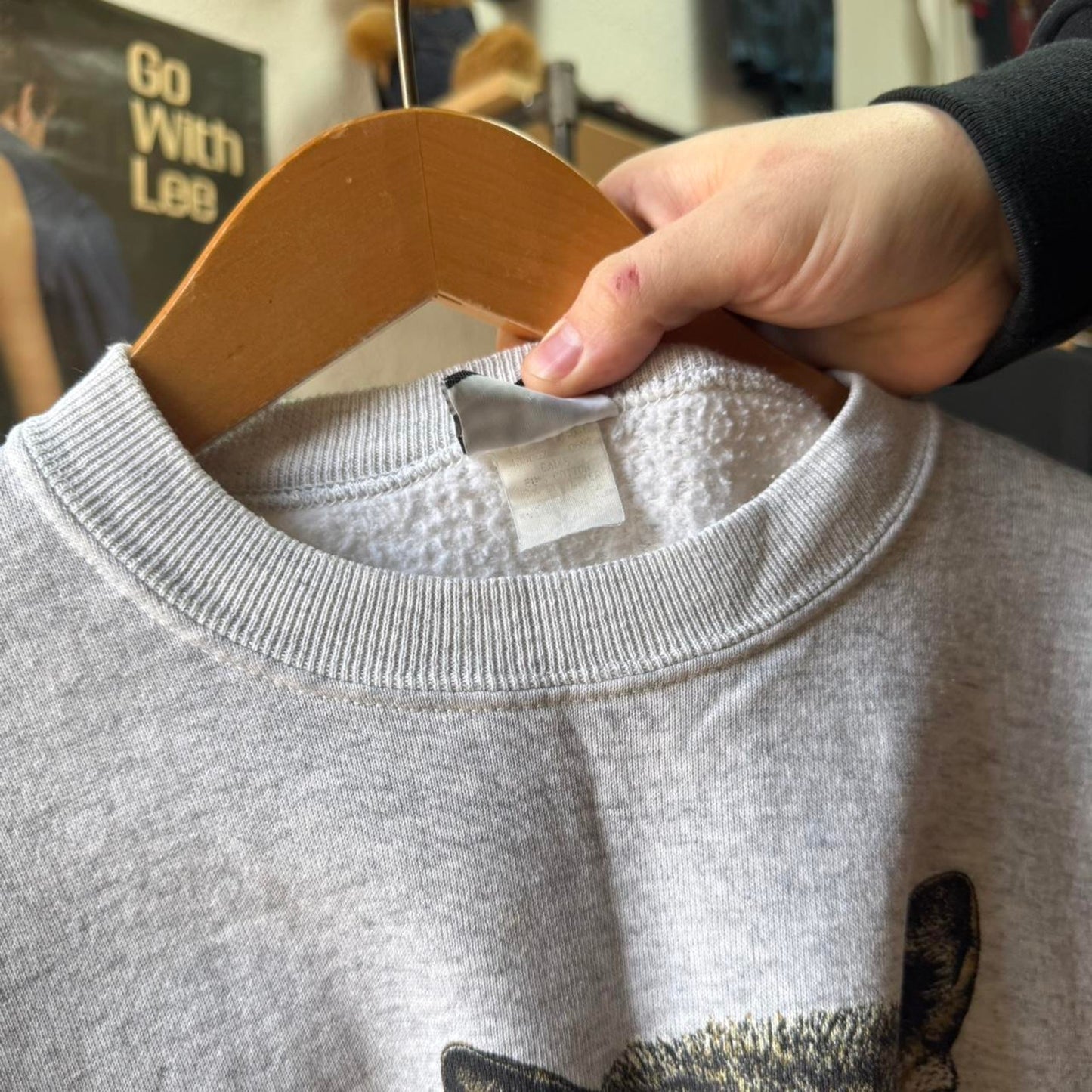Vintage 90s Wolf Animal Nature Crewneck - Large