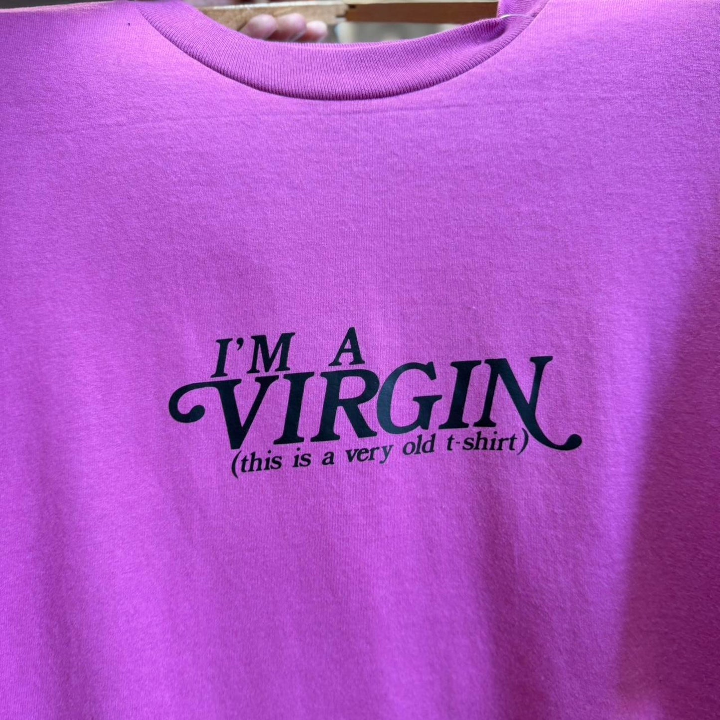 Vintage I’m a Virgin Old Shirt Text T-Shirt
