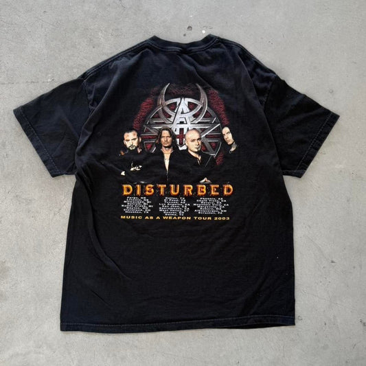 Vintage 2003 Disturbed Believe Music as a Weapon Band T-Shirt - X-Large
