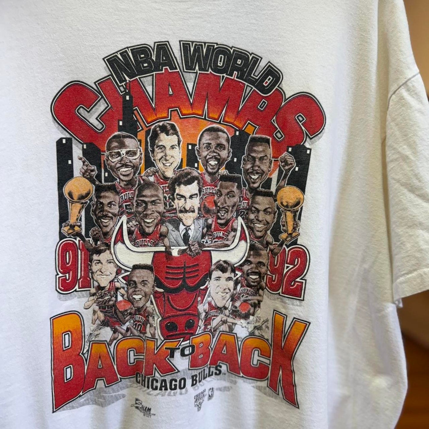 Vintage 90s Chicago Bulls Back 2 Back Champs NBA T-Shirt
