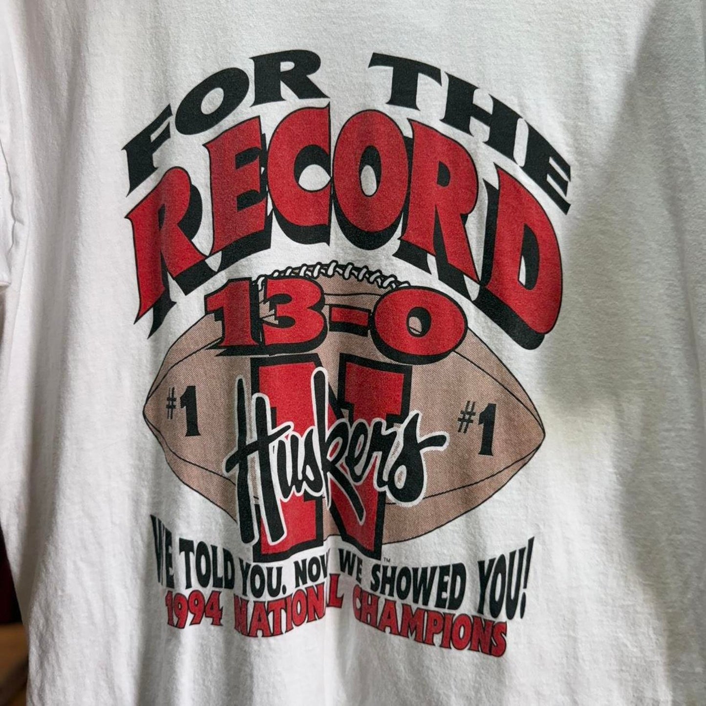 Vintage 90s Nebraska Huskers Back to Back Champs T-Shirt - X-Large