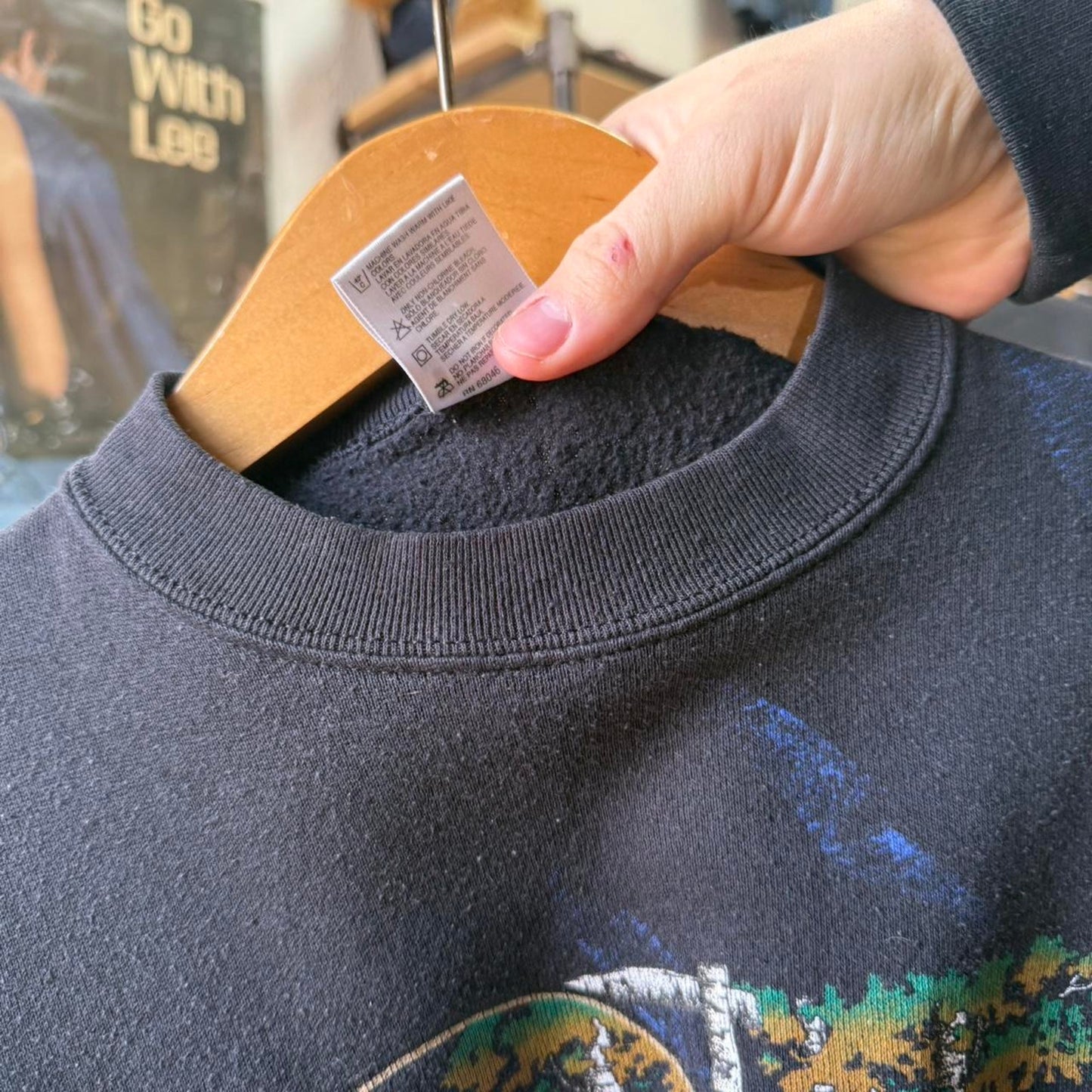 Vintage 90s Wyoming Deer Animal AOP Crewneck - Large
