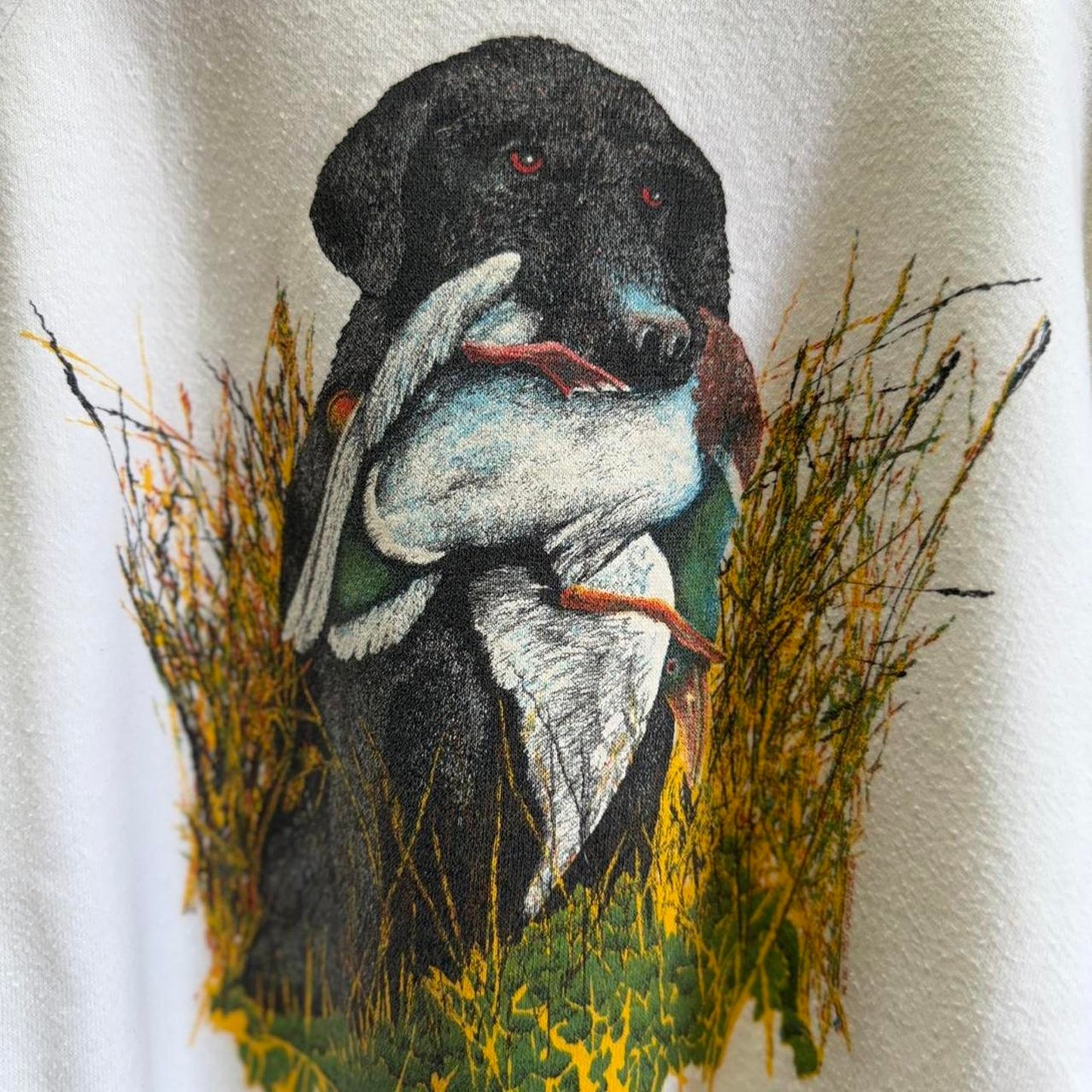 Vintage 90s Hunting Dog Duck Animal Nature Crewneck