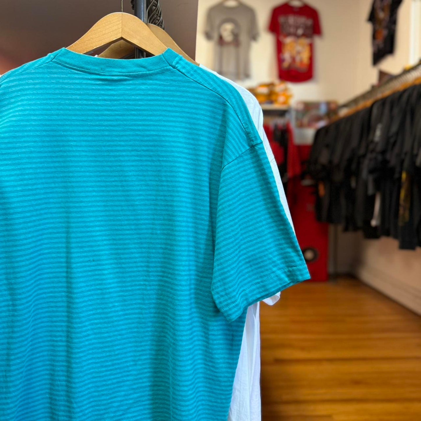 Vintage Dodge Van Striped Glitter Print T-Shirt