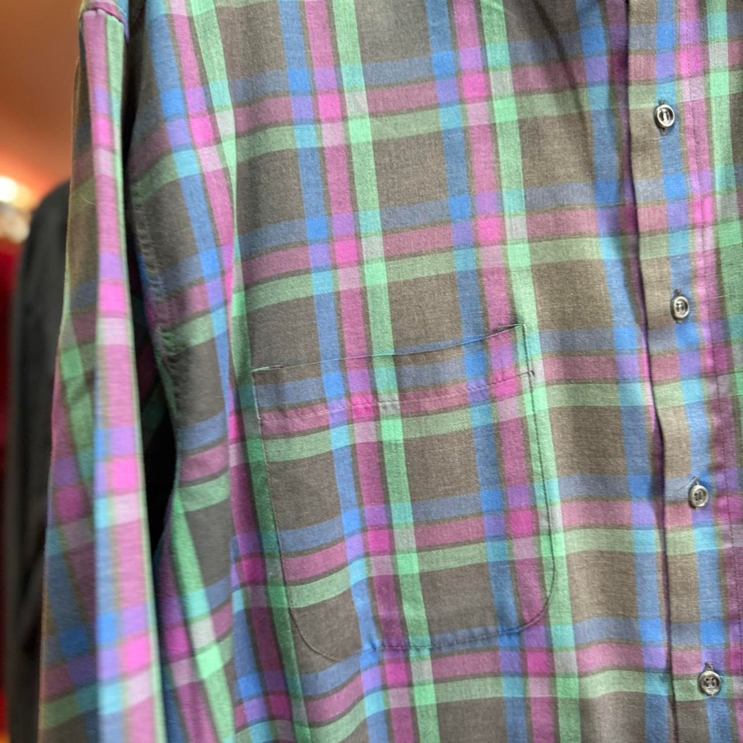 Vintage 90s Plaid Button Up Shirt - X-Large