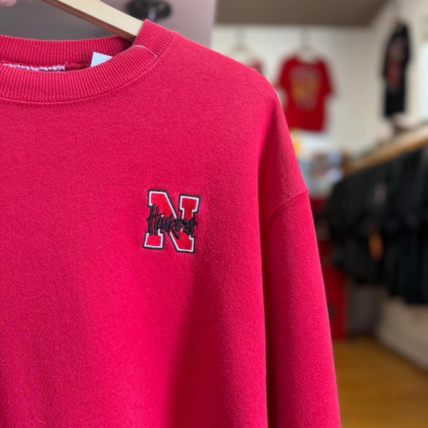 Vintage 90s Nebraska Huskers Chest Embroidery Big N Crewneck
