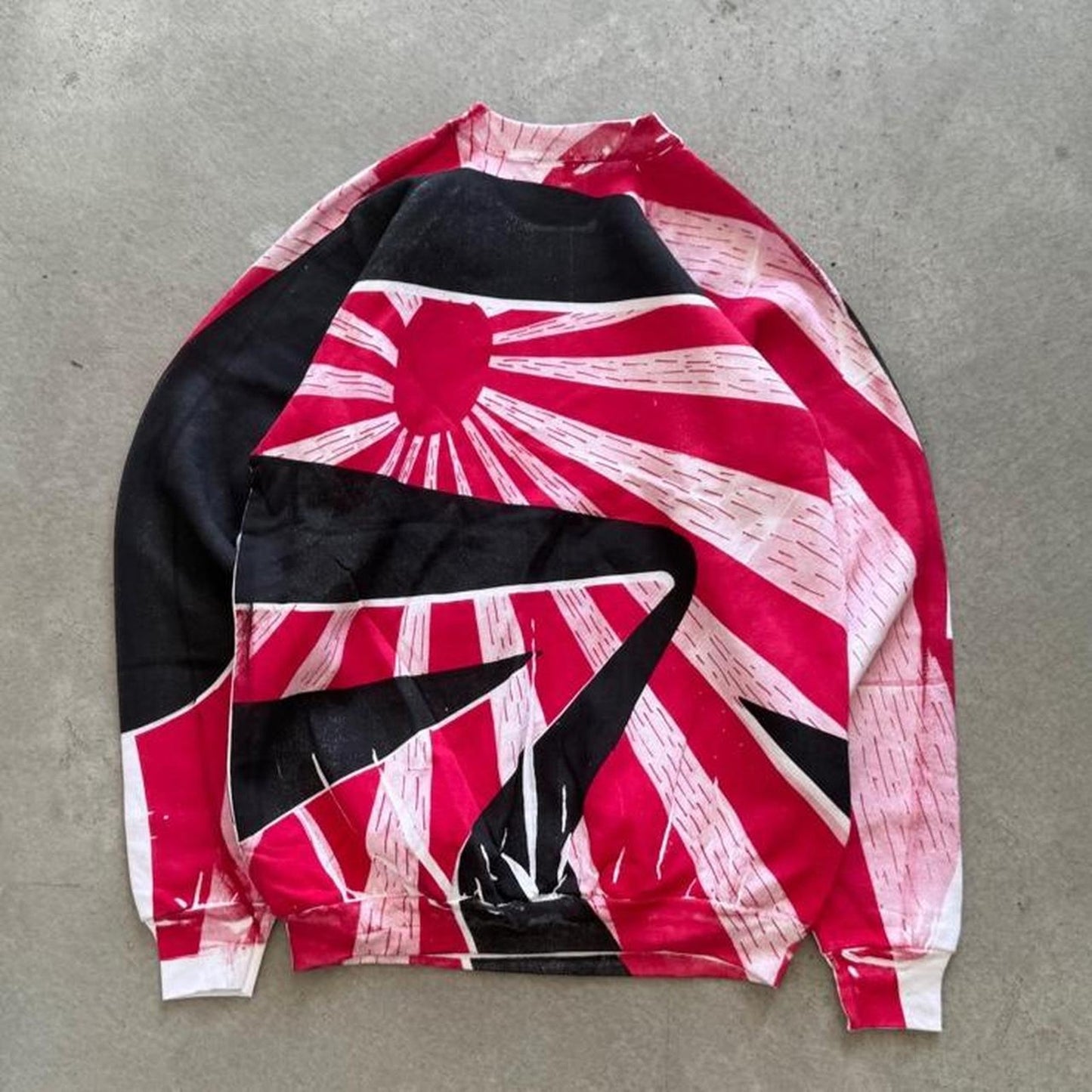 Vintage 90s Japan Flag AOP Crewneck - Large
