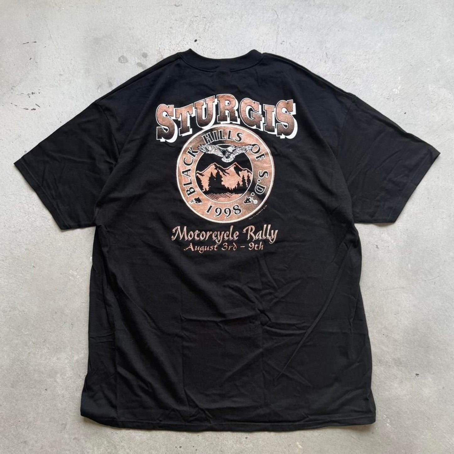 Vintage 1998 Sturgis Black Hills Rally Biker Motorcycle T-Shirt - XX-Large