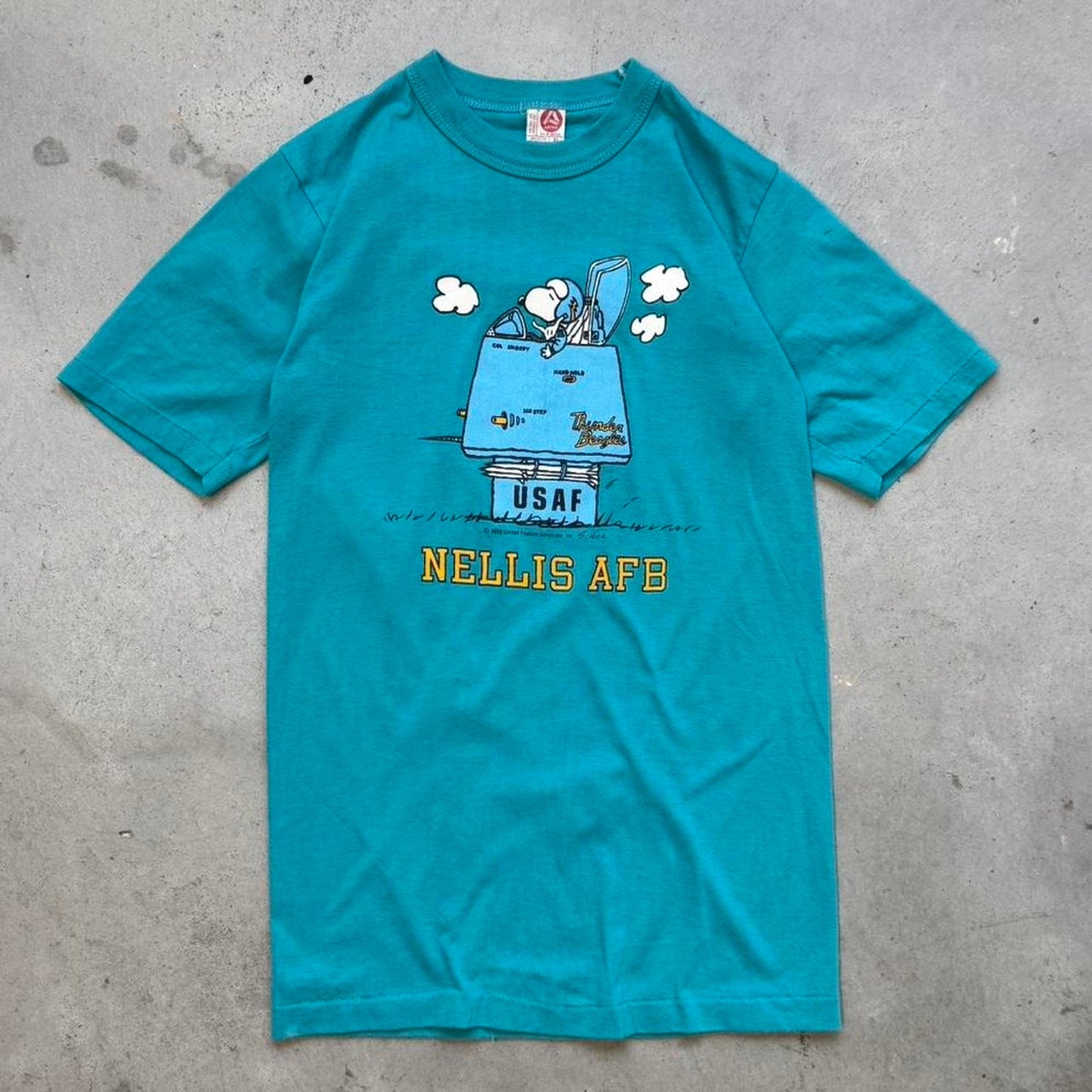 Vintage 80s Snoopy USAF Military Cartoon T-Shirt - X-Large (W)