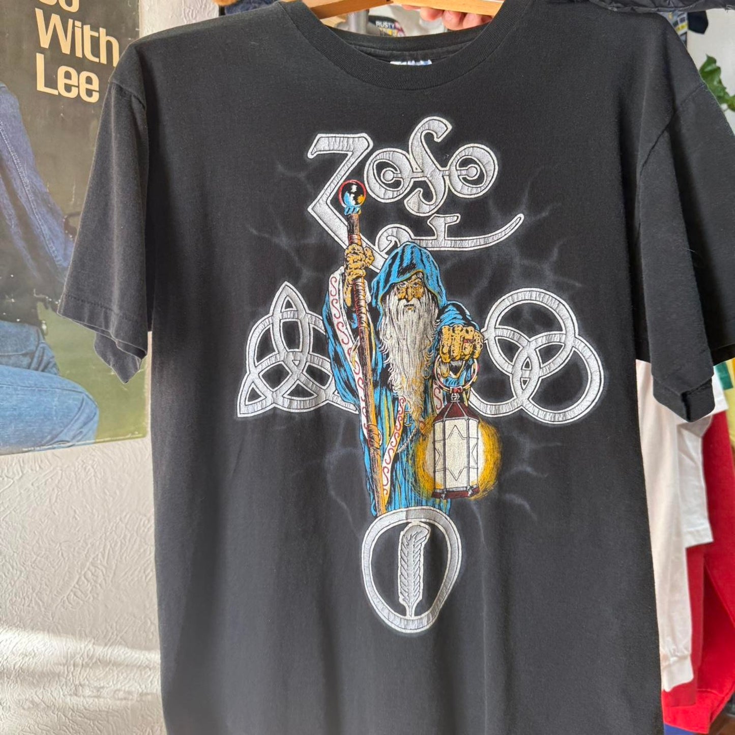 Vintage 90s Led Zeppelin Zofo Wizard Band Music T-Shirt - Large