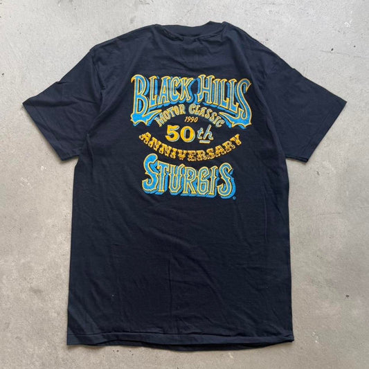 Vintage 1990 Sturgis Black Hills Rally Biker T-Shirt - Large