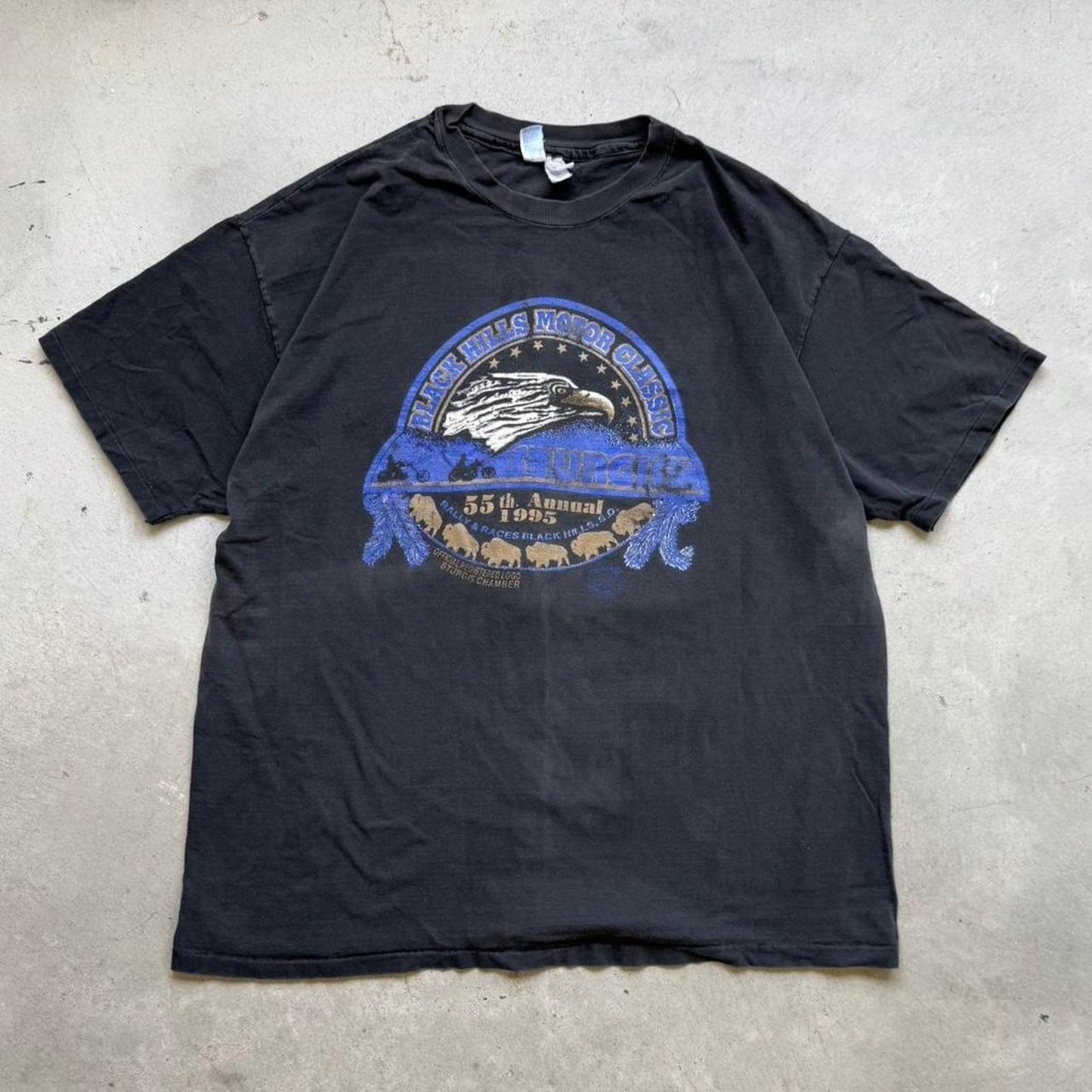 Vintage 90s Black Hills Motorcycle Rally Biker Harley T-Shirt - XX-Large