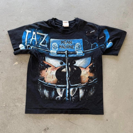 Vintage 90s Looney Tunes Taz All Over Print Cartoon T-Shirt - Kids Medium