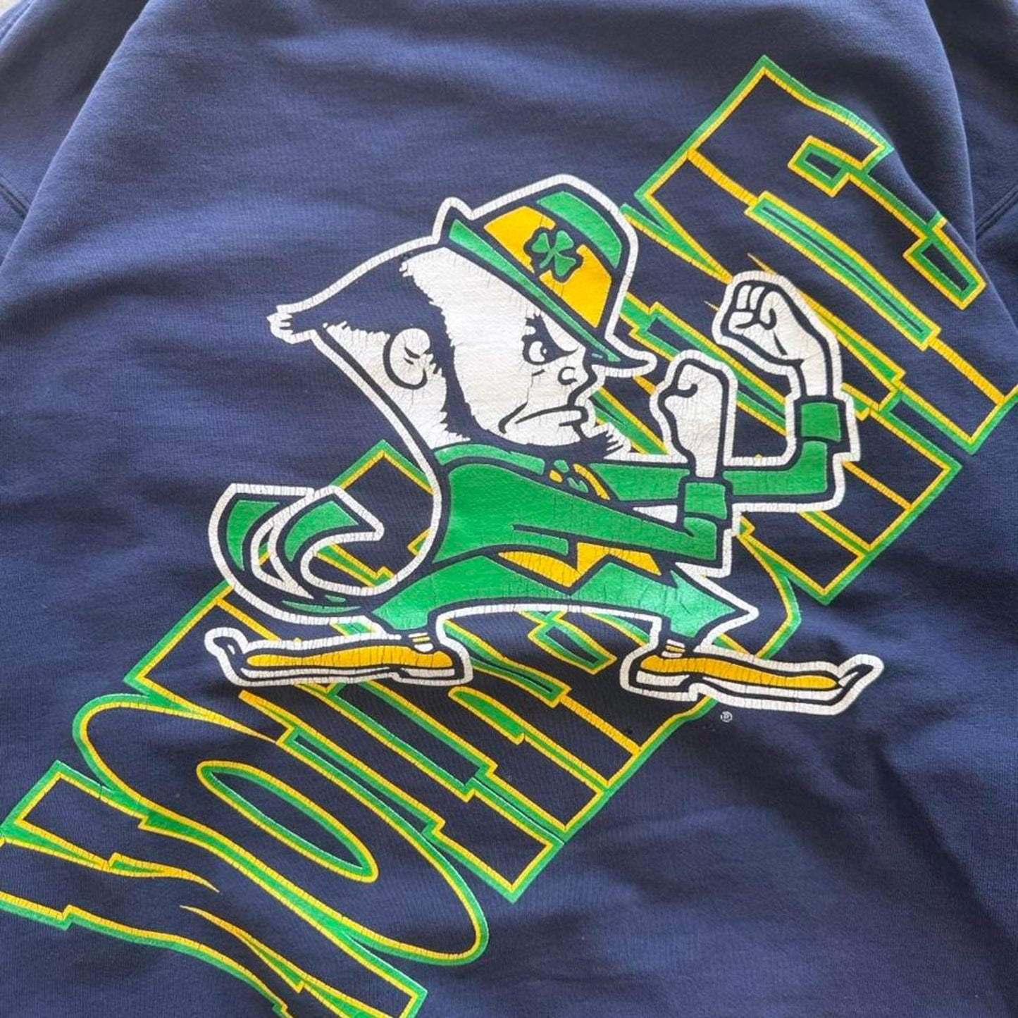 Vintage 90s Notre Dame Fighting Irish Crewneck - Large