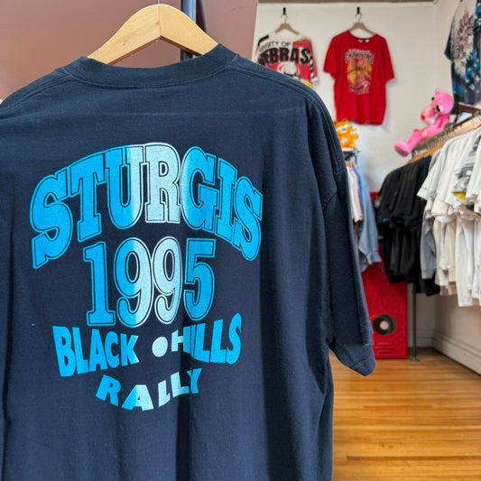 Vintage 90s Sturgis Black Hills Rally 1995 Motorcycle Biker T-Shirt