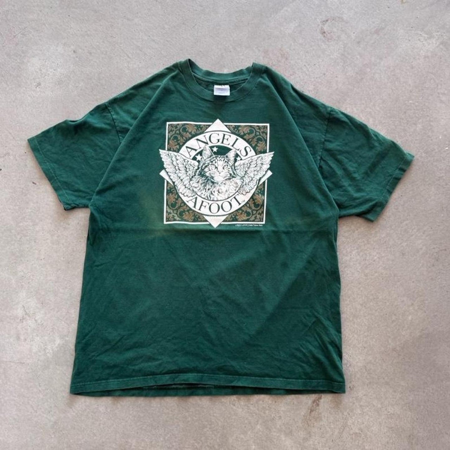 Vintage 90s Angels A Foot Cat Animal T-Shirt - XX-Large