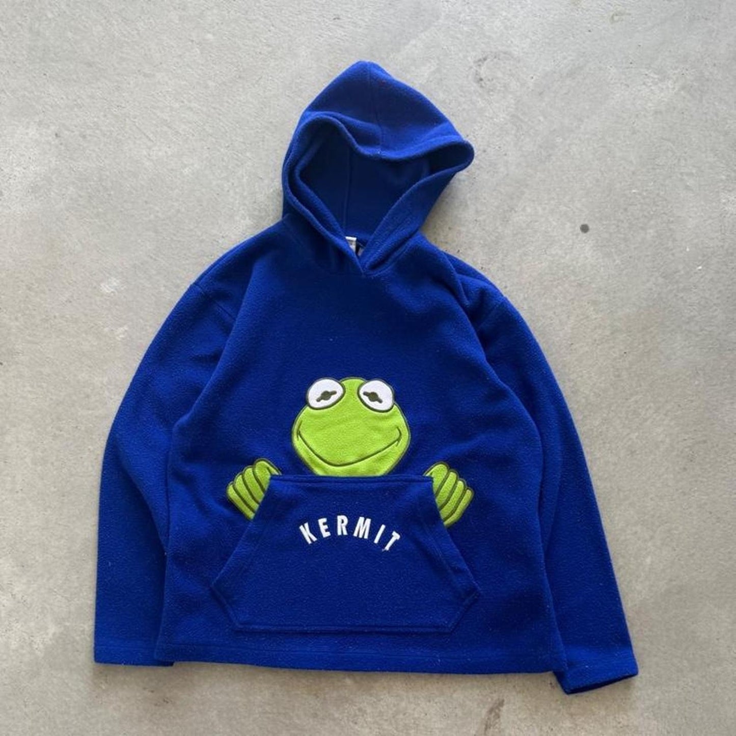 Vintage 90s Kermit the Frog Hoodie Fleece - Medium