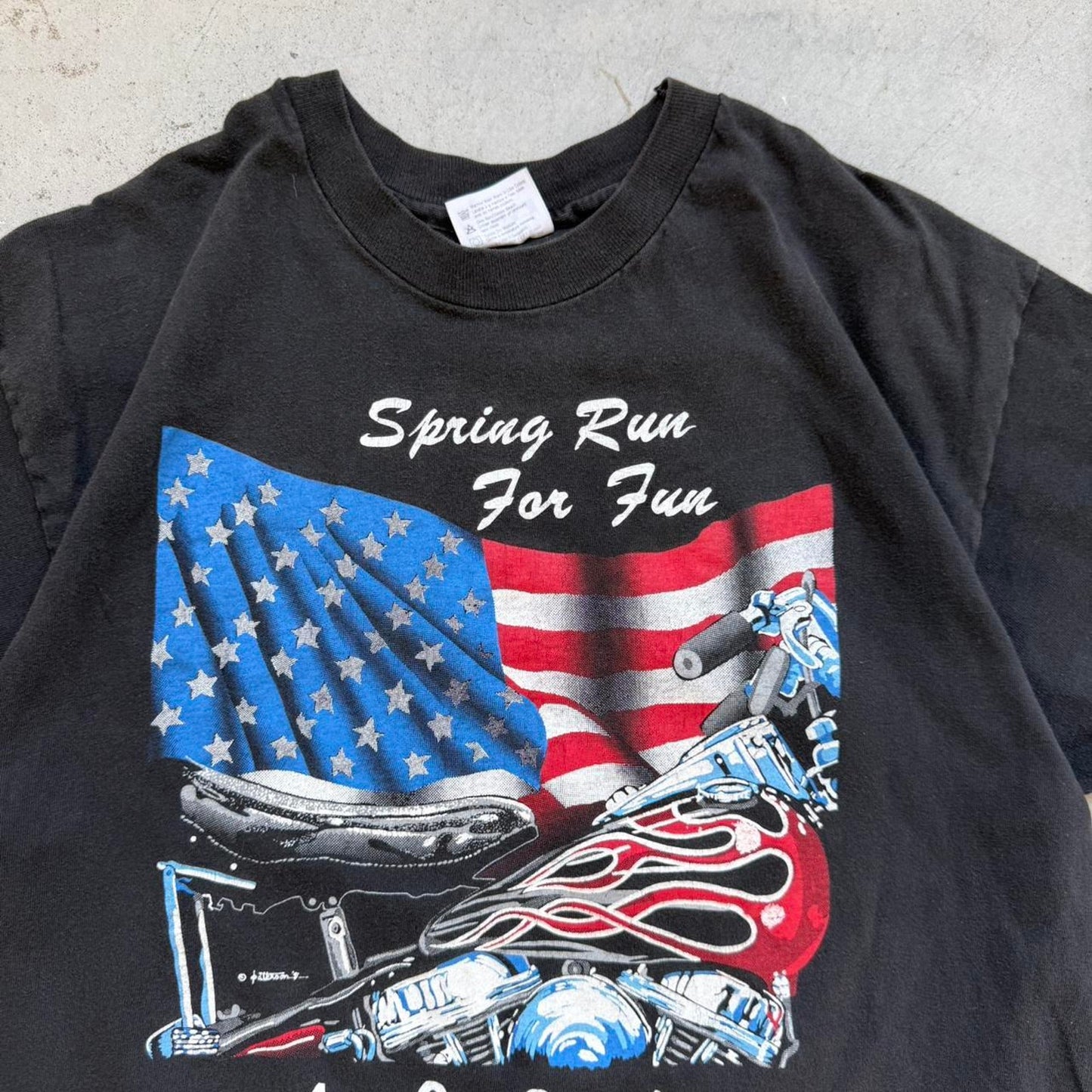 Vintage 1991 Spring Run for Fun Motorcycle Biker T-Shirt - X-Large