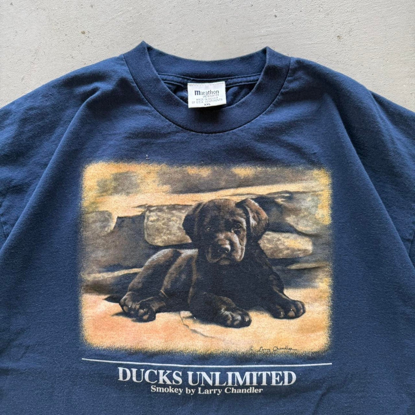 Vintage 90s Ducks Unlimited Black Lab Animal T-Shirt - XX-Large