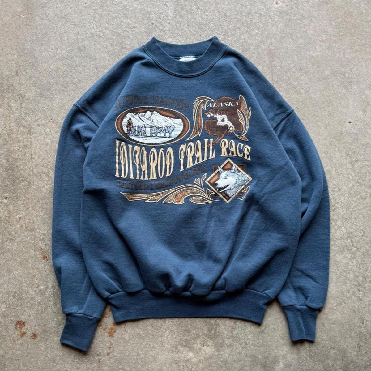 Vintage 90s Iditarod Trail Park Nature Animal Crewneck - Large