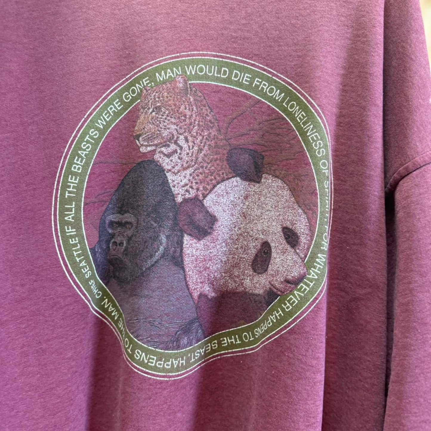 Vintage 90s Endangered Species Panda Gorilla Crewneck - X-Large