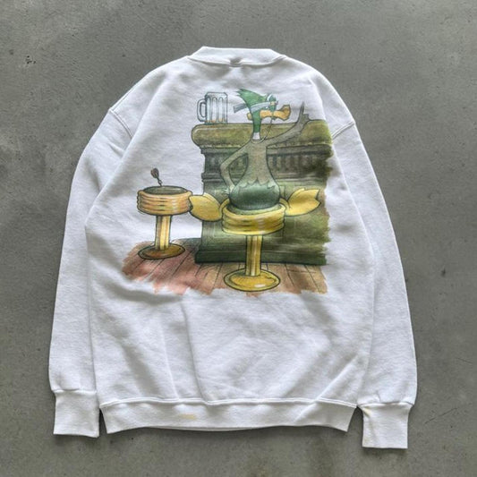 Vintage 90s Duck Out Bar Drinking Crewneck - Large