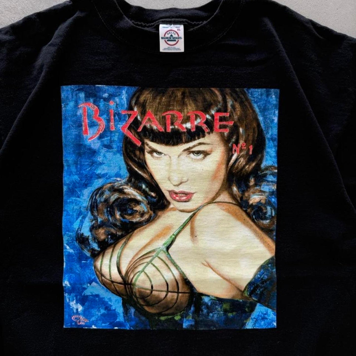 Vintage 90s Bettie Page Bizarre No. 1 Pin Up Girl T-Shirt - X-Large
