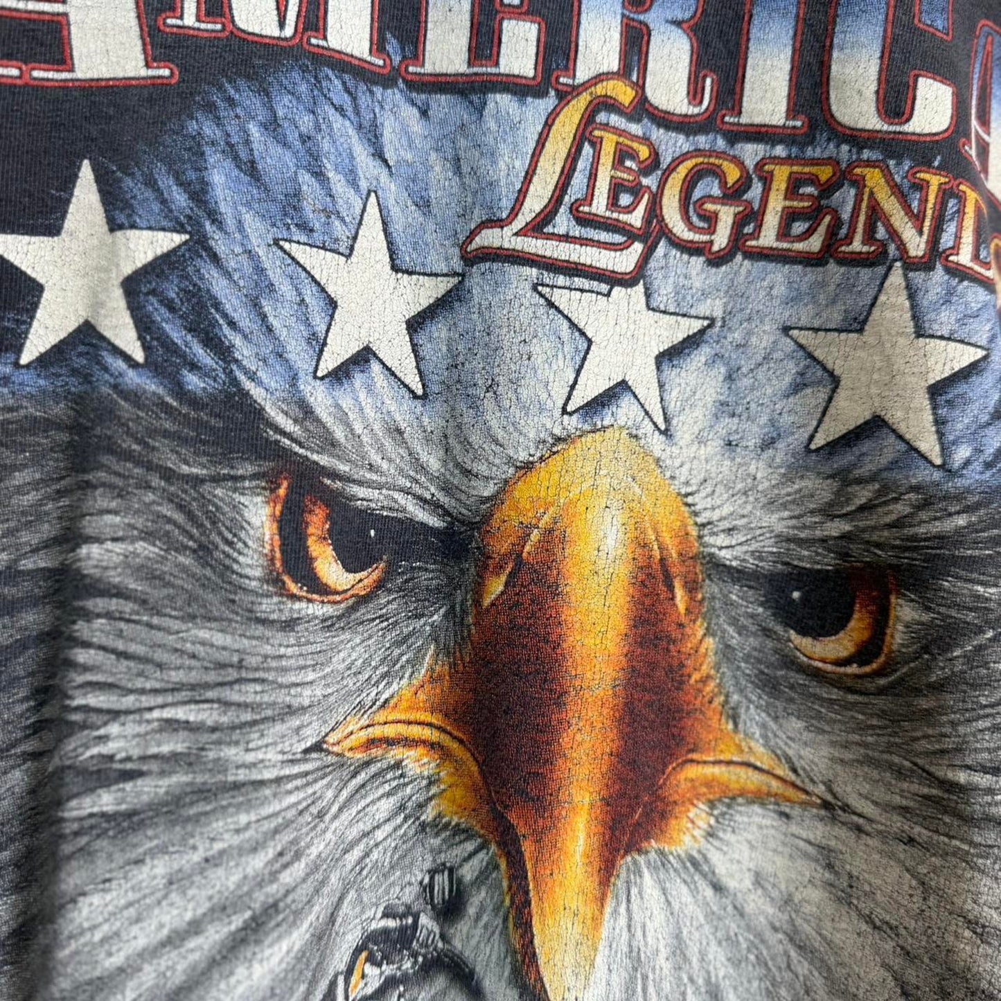 Vintage 90s Sturgis Black Hills Rally Eagle Flame Skull T-Shirt