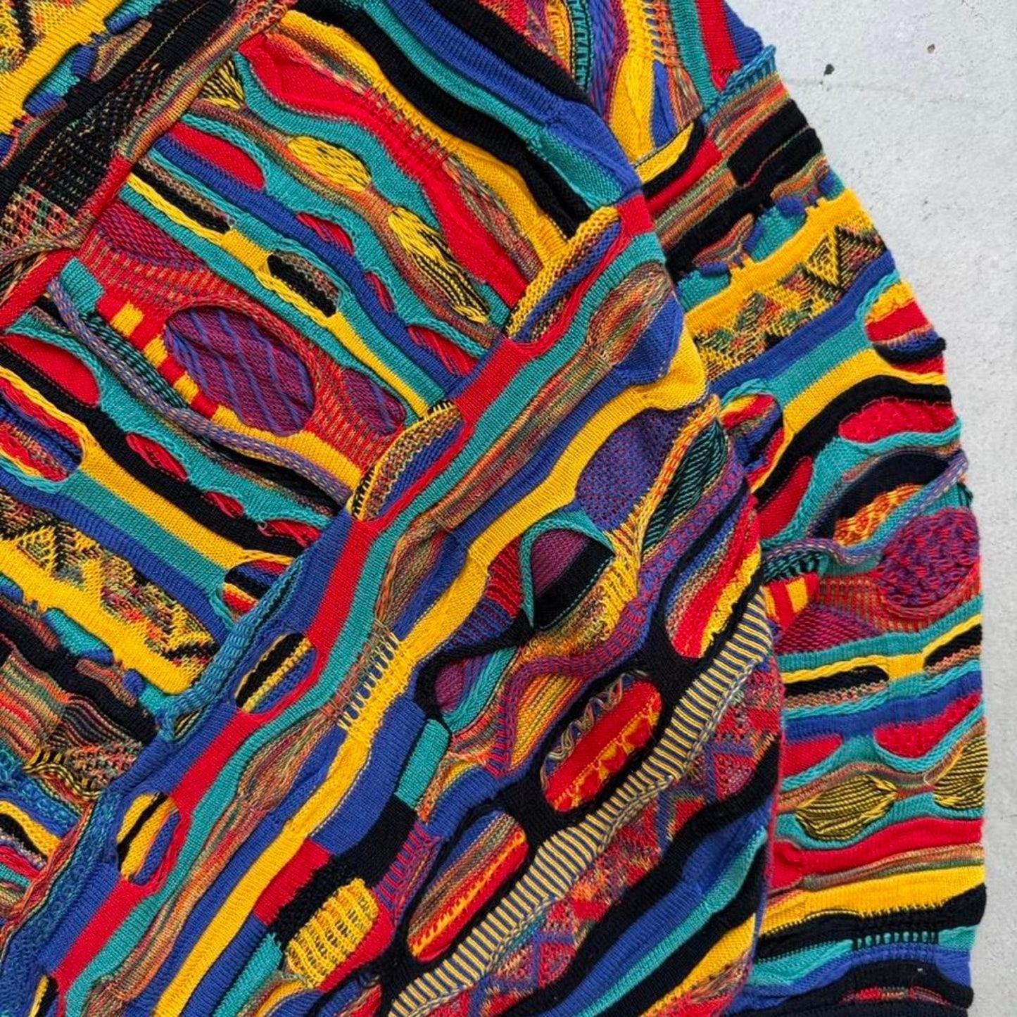 Vintage 90s Tundra Cotton 3D Knit Coogi Style Sweater - X-Large