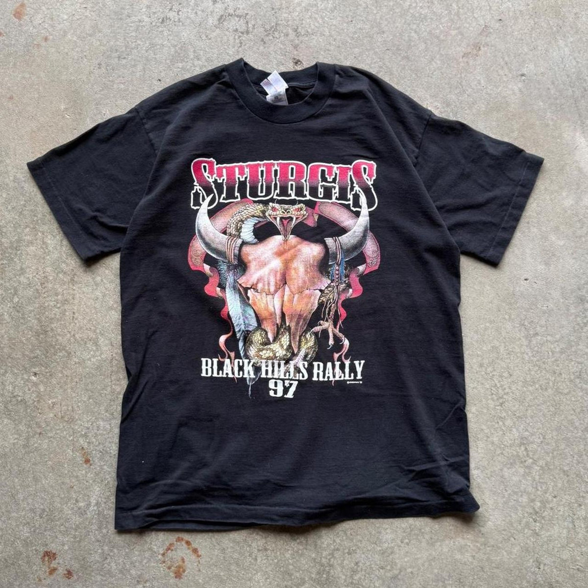 Vintage 1997 Sturgis Black Hills Rally Biker T-Shirt - X-Large