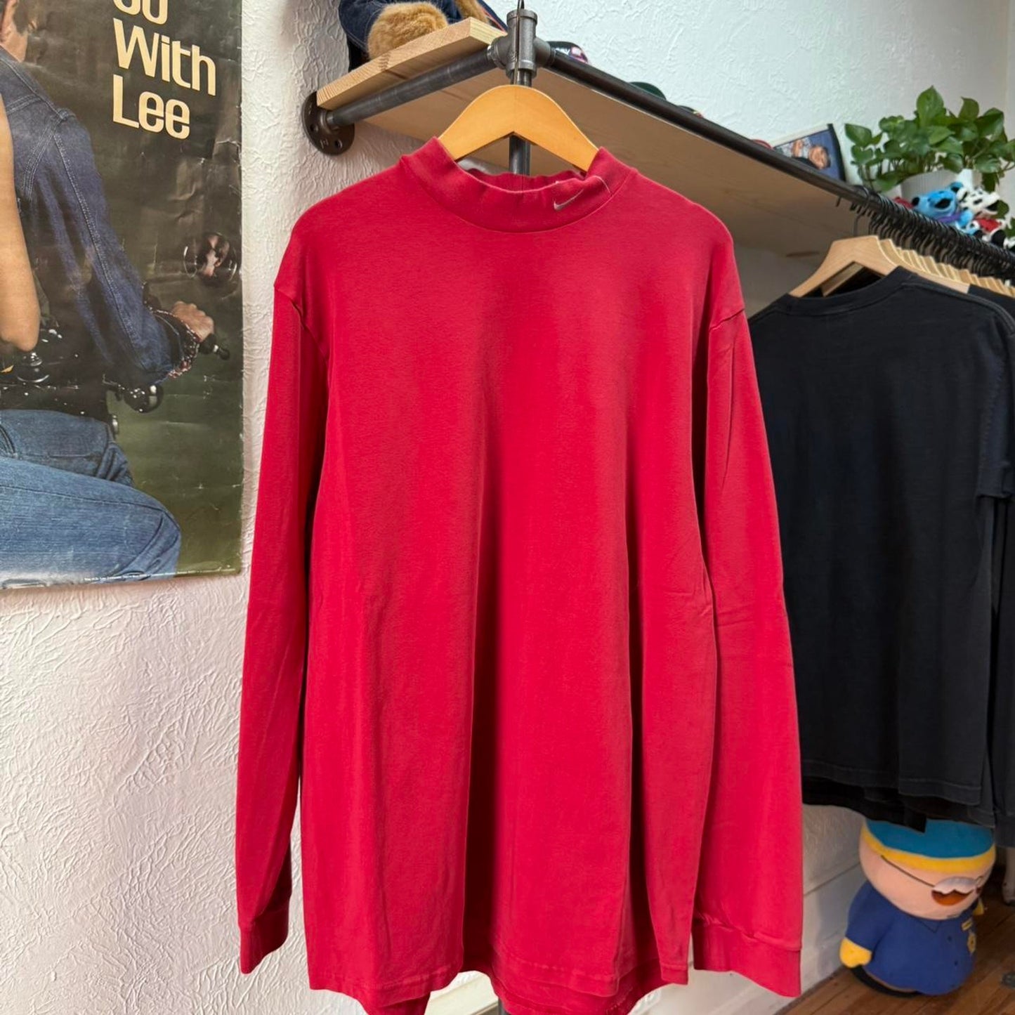 Vintage 90s Nike Swoosh Mock Neck T-Shirt  - XX-Large
