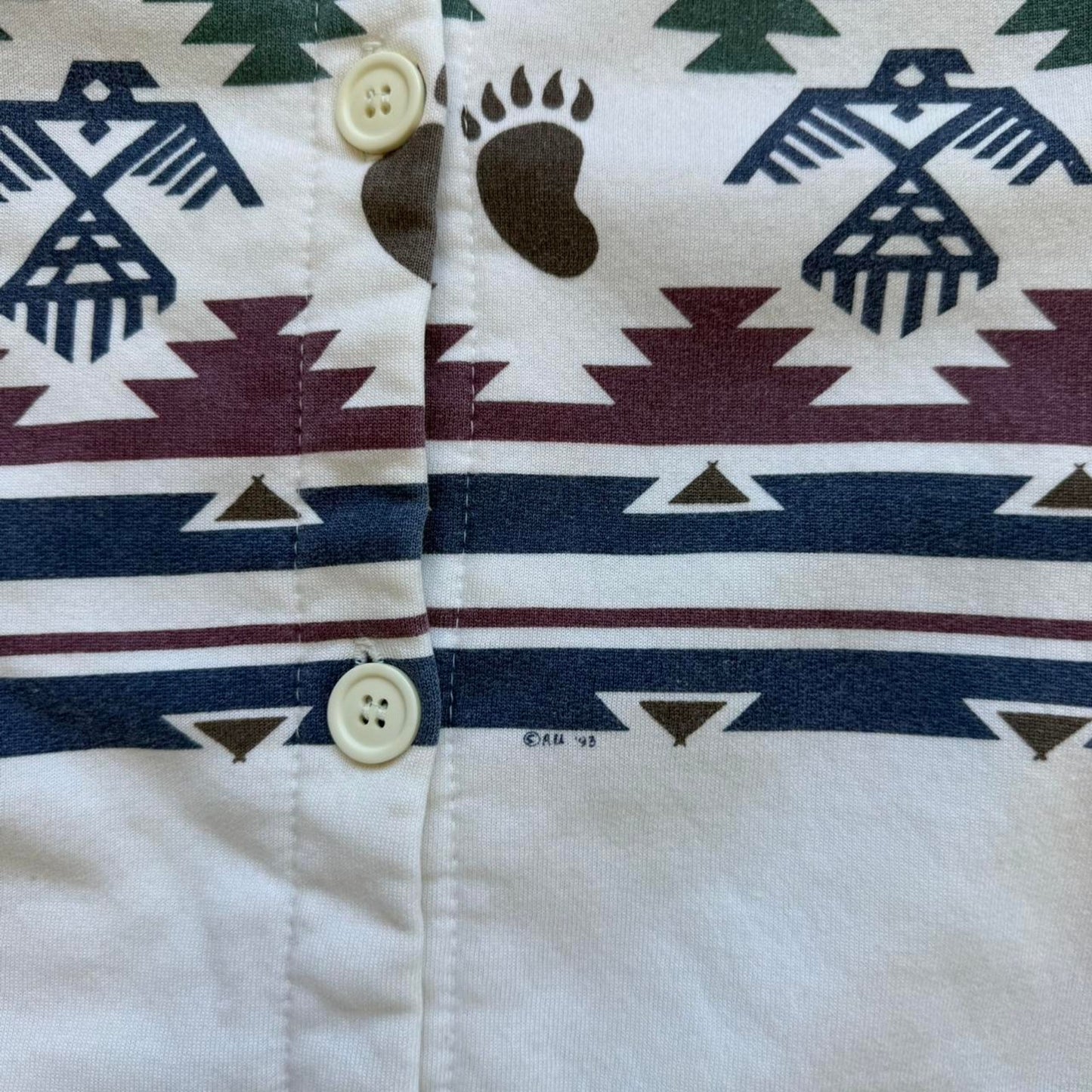 Vintage 90s Aztec Western Design Cardigan - Large