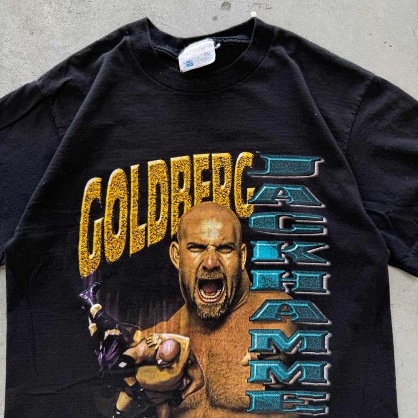 Vintage 90s Goldberg Jackhammer WCW Wrestling T-Shirt - Large