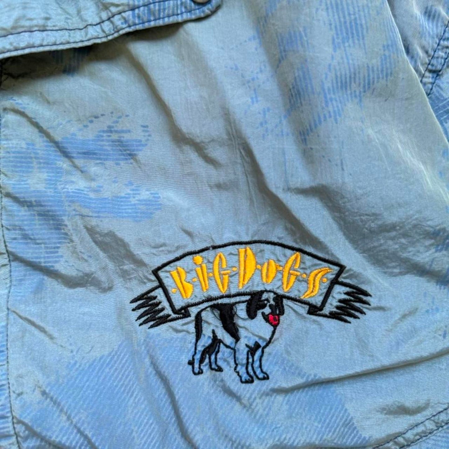 Vintage 90s Big Dogs 3M All Over Design Windbreaker - Large