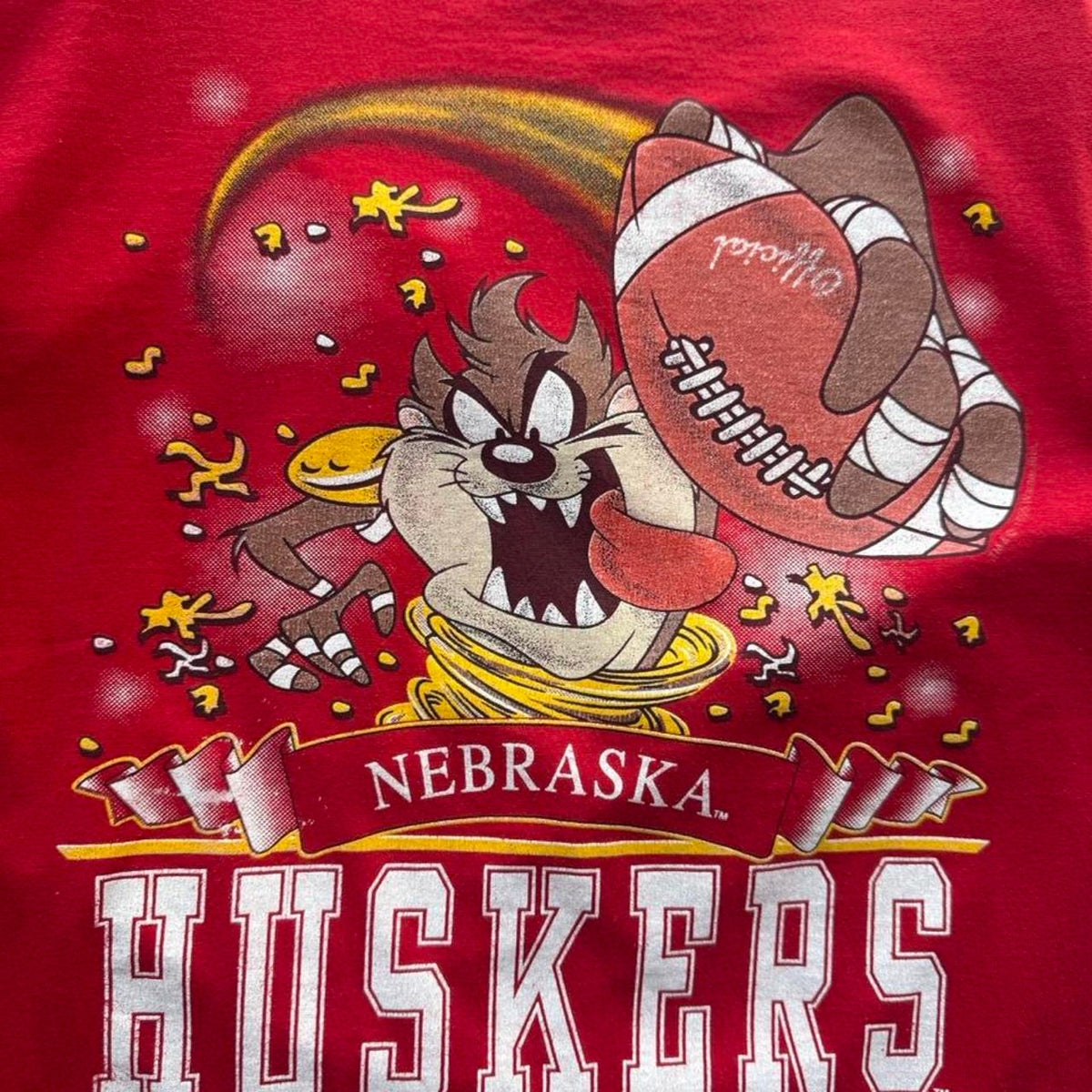 Vintage 90s Nebraska Huskers Taz Looney Tunes T-Shirt - Large