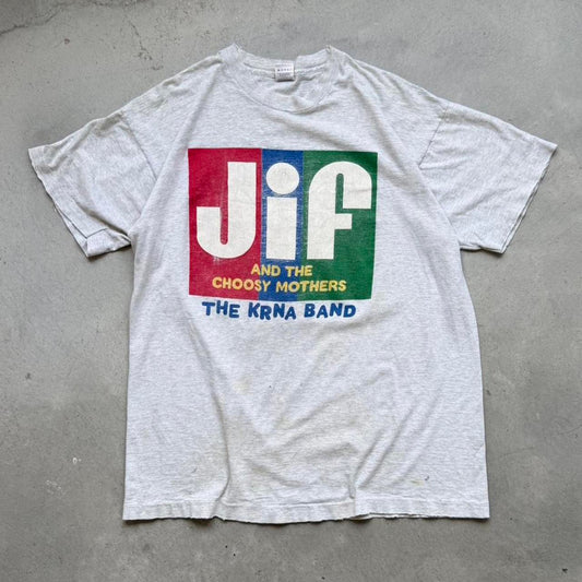 Vintage 90s Jif and The Choosy Mothers The KRNA Band T-Shirt - X-Large