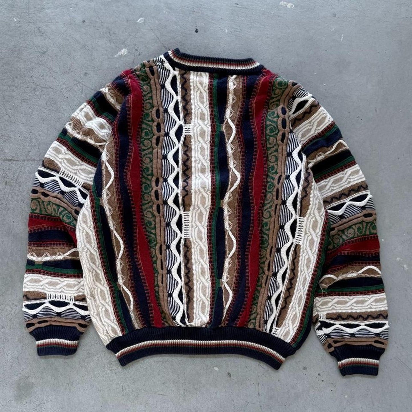 Vintage 90s Coogi Style 3D Knit Sweater - Large