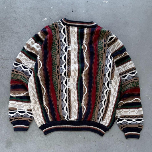 Vintage 90s Coogi Style 3D Knit Sweater - Large