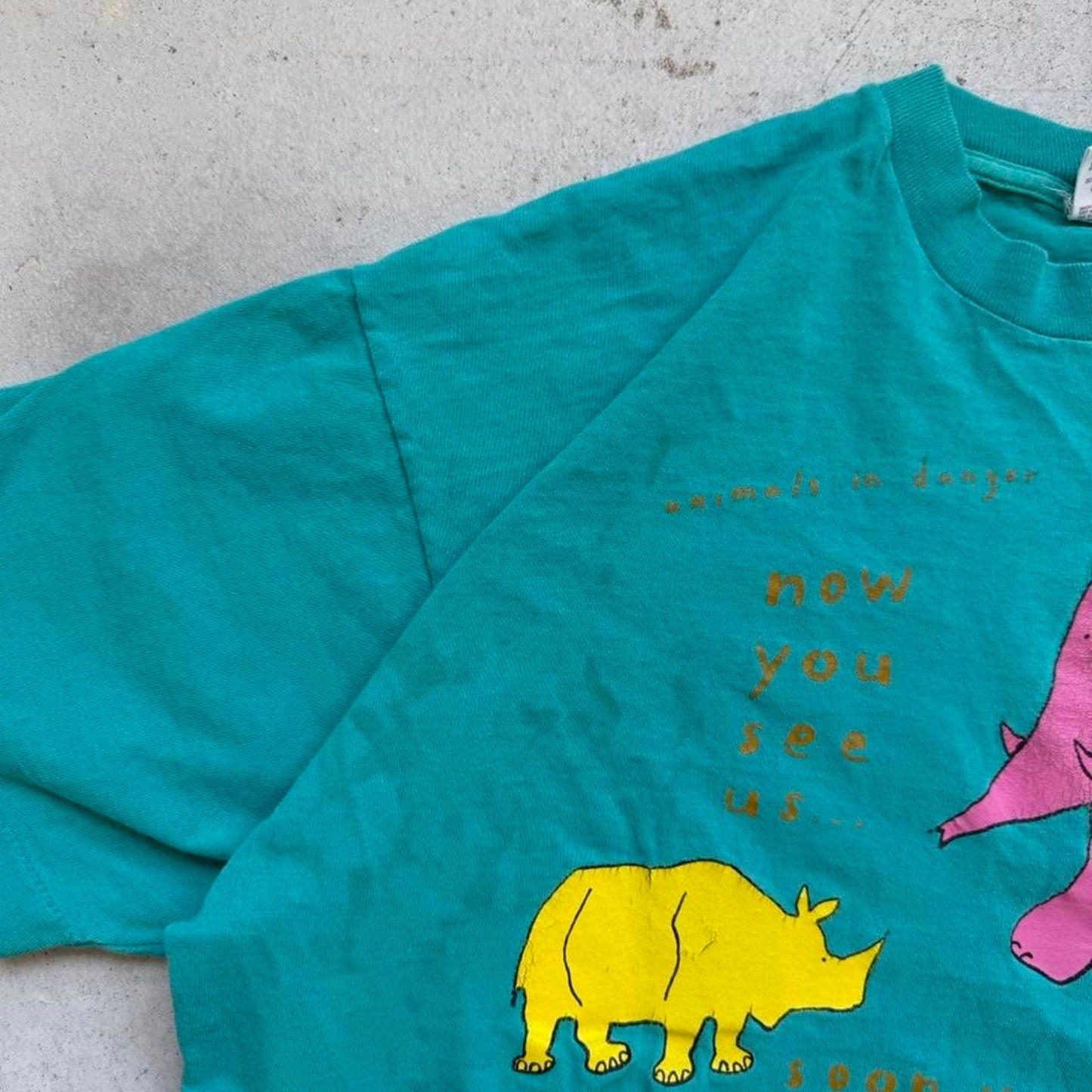 Vintage 90s Endangered Animals Cartoon T-Shirt - X-Large