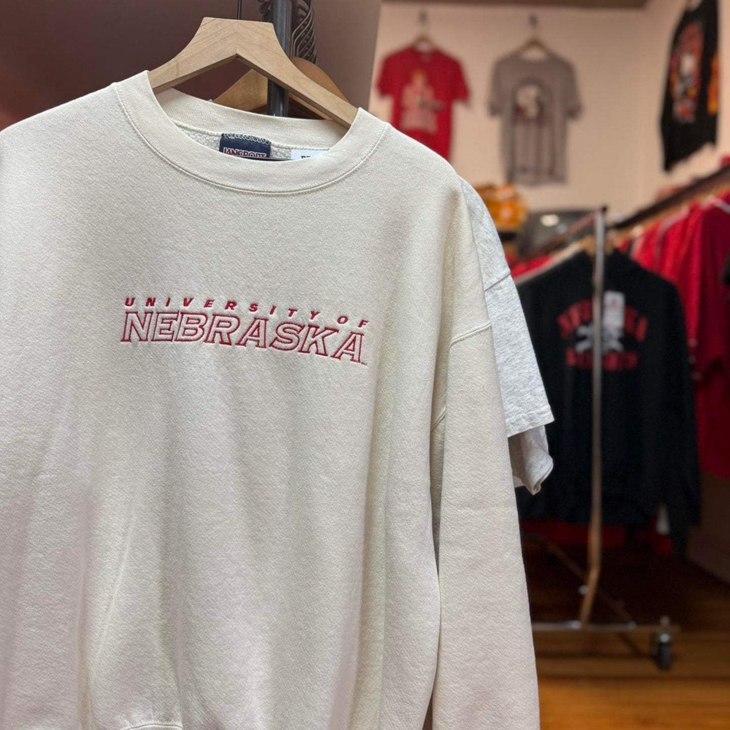 Vintage 90s Nebraska Huskers Embroidered Crewneck - Large