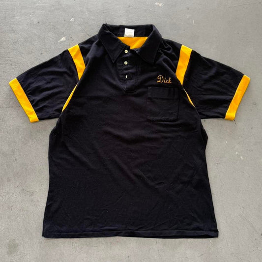 Vintage 80s Chain Stitched Dick Eagles Polo Shirt - X-Large