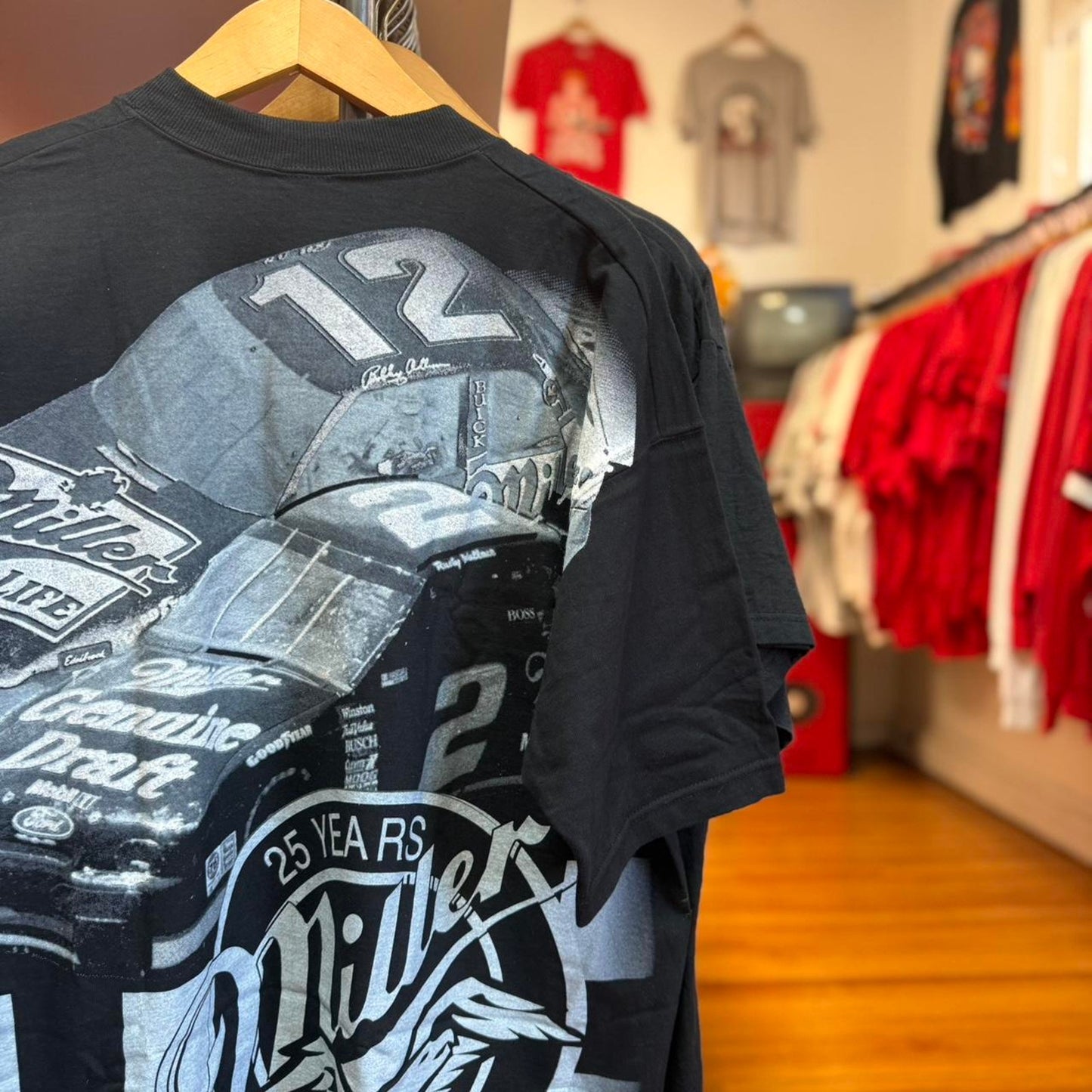 Vintage Miller Racing 25th Anniversary AOP Racing NASCAR T-Shirt - X-Large