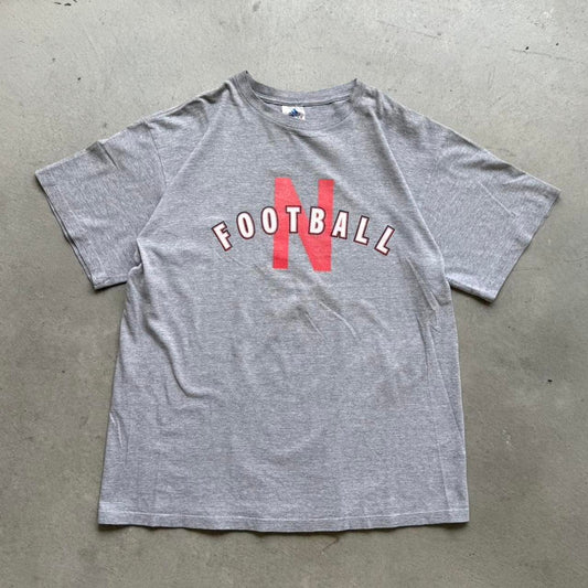 Vintage 90s Adidas Nebraska Football T-Shirt - Large