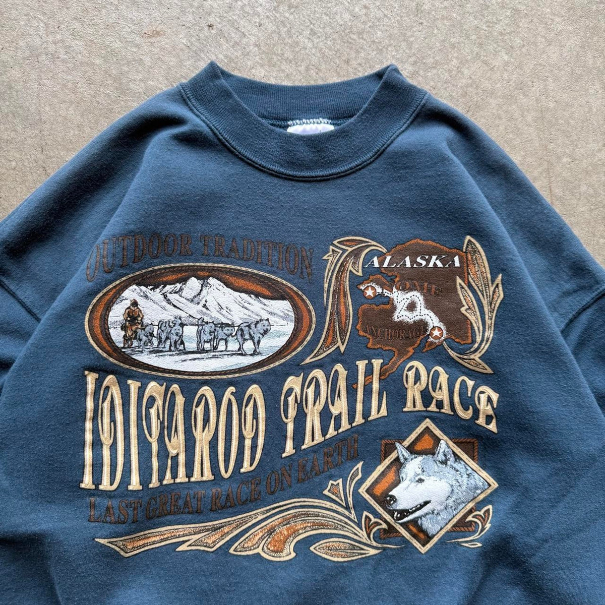 Vintage 90s Iditarod Trail Park Nature Animal Crewneck - Large