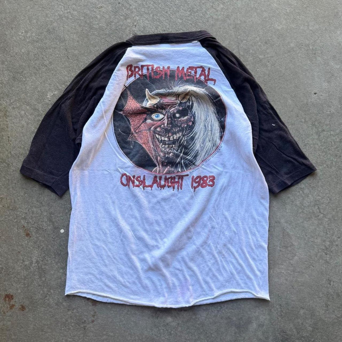 Vintage 1983 Iron Maiden British Metal Onslaught Band T-Shirt - X-Large